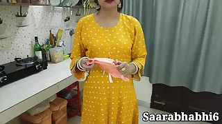 hot Indian stepmom got caught with condom before hard fuck in closeup in Hindi audio&period; HD sex video